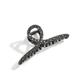 Haarklammer aus gunmetal-schwarzem Metall mit geometrischem Rautenmuster-Struktur - F529-3/Gesteppt Twist Schwarz