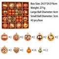 42-piece set of gold and orange Christmas balls with glitter cones and gift box - Orange & Gold 42-Piece Set (Style C)
