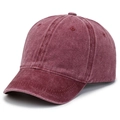 Cappellino da baseball vintage bordeaux in cotone lavato con visiera corta e stile usato - Regolabile / Rosso