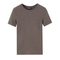 Minimalist short sleeve crew neck T-shirt in dark brown color laid flat on white background - S / Khaki