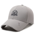 Distressed grey baseball cap with embroidered quote 'Be who you needed' in vintage style - Adjustable / Gray