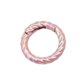 Rainbow twist textured spring ring accessory in pink and purple gradient for DIY crafts - Outer Diameter 28mm / Metallic Pink