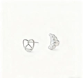 Asymmetric silver pretzel and croissant earrings with a polished metallic finish - E2507 Silver Asymmetric Pretzel Croissant Stud Earrings