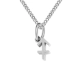 Minimalist Sagittarius zodiac pendant necklace in polished stainless steel for women - Sagittarius / Steel