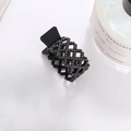 Elegante pinza para el pelo negra con diamantes de imitación para coleta alta femenina - Diamond Grid Hollow Rhinestone / Estilo Rejilla Hueca Negra