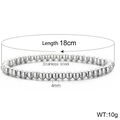 Silver 4mm stainless steel beaded stretch bracelet 18cm length minimalist jewelry - 4mm Silver Stainless Steel Bead Bracelet (KB161894-Z)