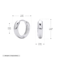 Detailed view of S925 sterling silver hoop earrings with precise dimensions and weight info - Silver-9mm