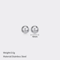 Minimalistische 4mm Silber Kugelohrstecker aus poliertem Edelstahl für Damen - 4mm / Stahlfarbe