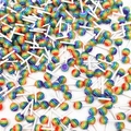 Mini regenboogstreep lolly bedeltjes voor DIY nail art en ambachtelijke decoratie - Middel 6mm / Diepe Kleur Transparante Strepen
