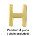 Detailed view of polished gold capital letter H pendant showing sleek metallic texture - Letter H Pendant Only