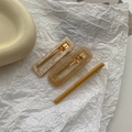 Close-up of three marble and glitter resin hair clips on textured white paper background - Creamy Orange Hair Clip 3Pcs Set