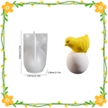 DIY silicone mold for Easter chick on egg base with size dimensions displayed clearly - Style 2 / Chick on Egg 002