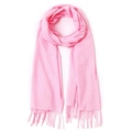 Écharpe rose effet cachemire avec pompons élégants au design minimaliste et doux - 70*200cm / Rose vif