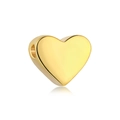Elegant gold heart-shaped S925 silver charm pendant with smooth polished surface and side hole - Gold DY130031 Heart