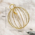 Pallina di Natale in ferro dorato traforato, sfera decorativa da 10 cm per addobbi - 10cm Oro