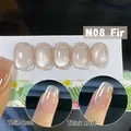 Cat eye nail polish gel N08 in nude pink showing thin and thick coating effects - N08 Autumn Dew 7ml