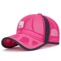Atmungsaktive Mesh-Baseballkappe für Kinder in Rosarot mit Sport-Modellabel - Fuchsia