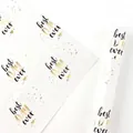 White gift wrapping sticker featuring gold foil Best Day Ever text and heart accents - LOVE Gold Foil Style 2 / 50*70CM