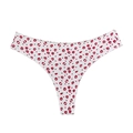 Nahtloser Leopard T-Back String mit rotem Lippen- und Herzmuster für Damen Komfort - Weiß Rote Lippen