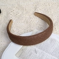 Classic brown braided headband with a natural vintage texture and soft velvet lining - Dark Coffee