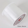Strong and stretchy 0.5mm clear crystal string for DIY jewelry beading 25m roll - 0.5mm Approx 20m/Roll