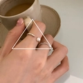 Minimalistisches Set aus doppellagigen 925er Sterling Silber Ringen mit Perlen in Silber - Offener Ring mit Feinem Zahnperlen-Set (J3778)