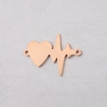 Dettaglio del connettore a battito cardiaco oro rosa per creazione di gioielli DIY - 20*28mm / Oro rosa