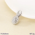 Silver stainless steel hollow pineapple charm pendant for DIY jewelry, size 19x9mm - Silver Hollow Pineapple (KLJ10809-Z)