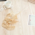 Goldener künstlicher Ginkgo-Zweig mit hohlen Adern für Wohndeko und Hochzeiten - Goldene Ginkgoblatt