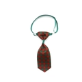 Red and green plaid pet necktie with adjustable green strap for dogs and cats - 14-Red Green Plaid Necktie