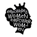 Broche reine à couronne en émail avec citation 'Empowered Women' sur fond noir - Style Noir EMPOWERED WOMEN (XZ7334)