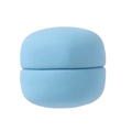 Light blue macaron shaped magnetic silk scarf buckle with a matte finish metal clip - Matte Light Blue