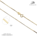 Fine S925 sterling silver chain necklace in gold finish, 40cm length and 1.55g weight - Octagonal Snake Chain 40CM / 925 Silver Yellow Gold Plated