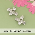 Pendentif cœur en argent avec zircons, plaqué or 18k, taille 14,6x17,4mm - Style Cerise de Cœur d'Argent (ME1810B)