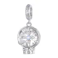 S925 sterling silver Christmas snowflake crystal ball charm with blue stones - Snowflake Crystal Ball (SCC2917)
