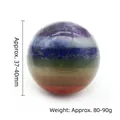 Polished 7 chakra natural crystal sphere made of layered amethyst and lapis, 40mm size - 40mm Large Sphere
