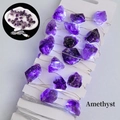 USB-powered LED string lights with natural raw Amethyst crystals for holiday decor - Amethyst
