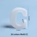 Transparante siliconen mal voor hoofdletter C, hoogte 6,6 cm, voor DIY-hars en knutselen - Letter C