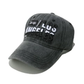 Berretto da baseball in cotone lavato grigio scuro con ricamo vintage Los Angeles e stile retrò - M (56-58cm) / Nero