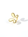 Macro shot of 18k gold plated stainless steel ring with abstract butterfly design - Adjustable Open / Abstract Butterfly