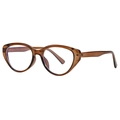 Montatura vintage cat-eye color ambra con lenti anti luce blu e finitura trasparente - Marrone Tè Trasparente