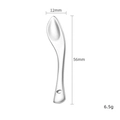 Silver zinc alloy eye cream spatula with 12mm width and 56mm length dimensions - Silver Leaf Shape (X0005)