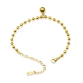 Vintage 18K gold plated titanium steel beaded bracelet with lobster clasp and adjustable chain - Bead Pendant Style