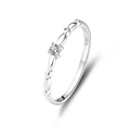 Minimalistische S925 zilveren ring met ronde moissaniet op een witte achtergrond - US 6 / Witgoud