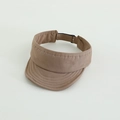 Close-up of tan sun visor showing twill fabric texture and adjustable buckle closure - Tan