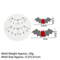Halloween bat silicone cake mold in white featuring small and large bat wing cavities - 1# Bat / Gray