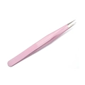 Präzisions-Pinzette aus rosa Edelstahl für DIY-Schmuck und Wimpernverlängerung - Gerade Pinzette - Rosa