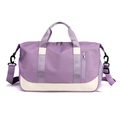 Large capacity gym duffel bag with dry wet separation, purple shoulder travel bag for women. - 19 Inch / Light Purple