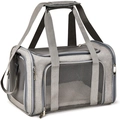 Grey portable pet carrier backpack with breathable mesh windows for cats and dogs - Car Carrier Bag Large / Gray