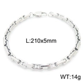 Silver link chain bracelet 210x5mm weighing 14g with polished minimalist design - Steel Color Bracelet (KB163116-KFC)